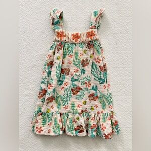 Disney Sleeveless Little Mermaid Ariel Dress with Knit Accents and Ruffles